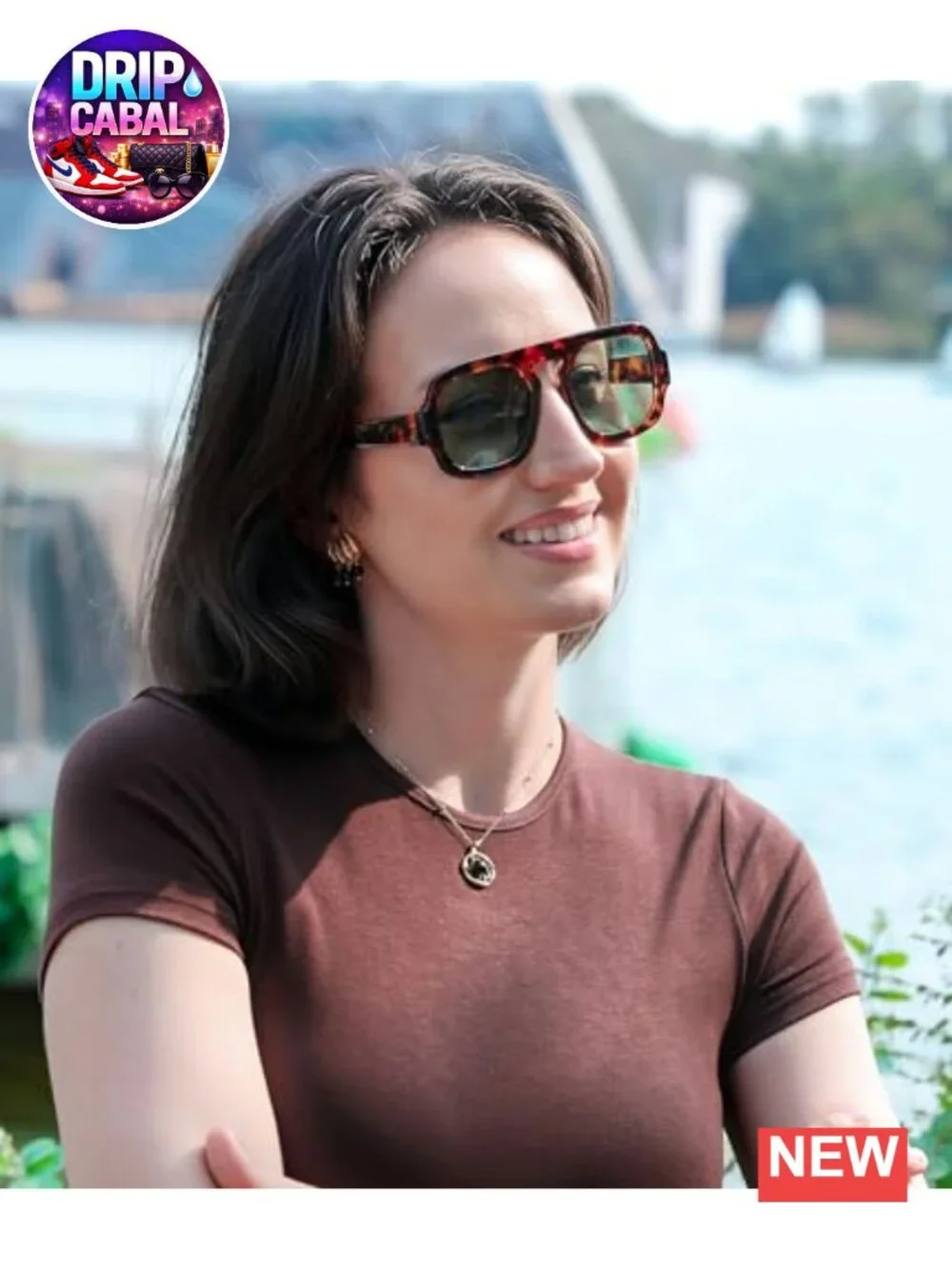 Retro Square Aviator Sunglasses Plastic Frame UV Protection Unisex